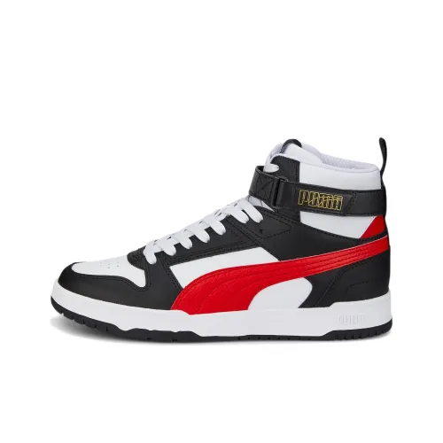 PUMA RBD Game Skateboard Shoes Unisex High-Top Black/Red/White