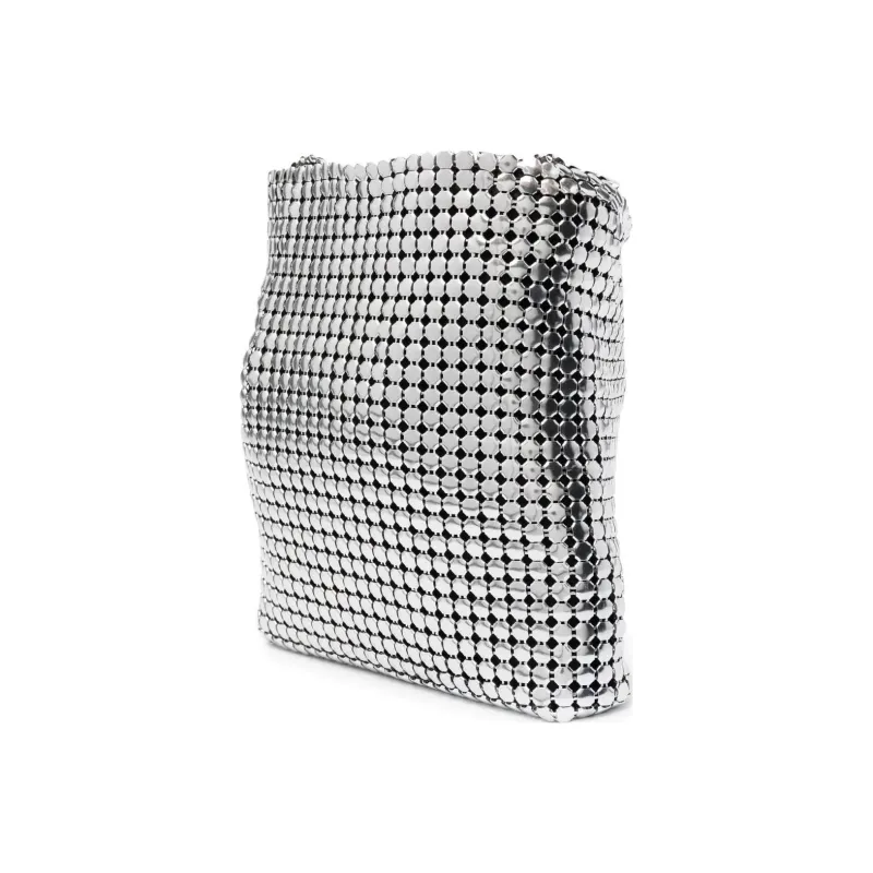 Paco Rabanne Metal With Fabric Crossbody Bag Shoulder Bag Women's Silver-1
