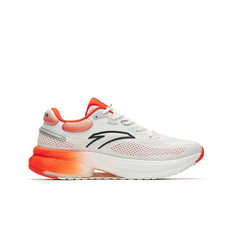 Anta Running Collection C100 Anti-Slip Wear-Resistant Low-Top Running Shoes White Orange-1