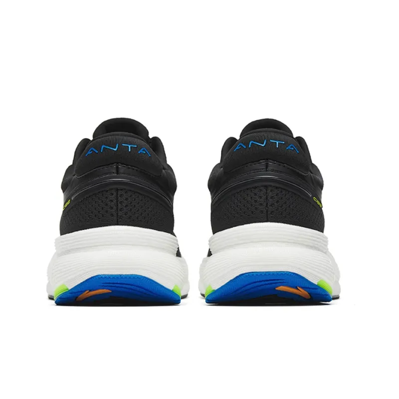 Anta C100 Cushioned Anti Slip Wear Resistant Breathable Lightweight Low Top Running Shoes Men's Black-4