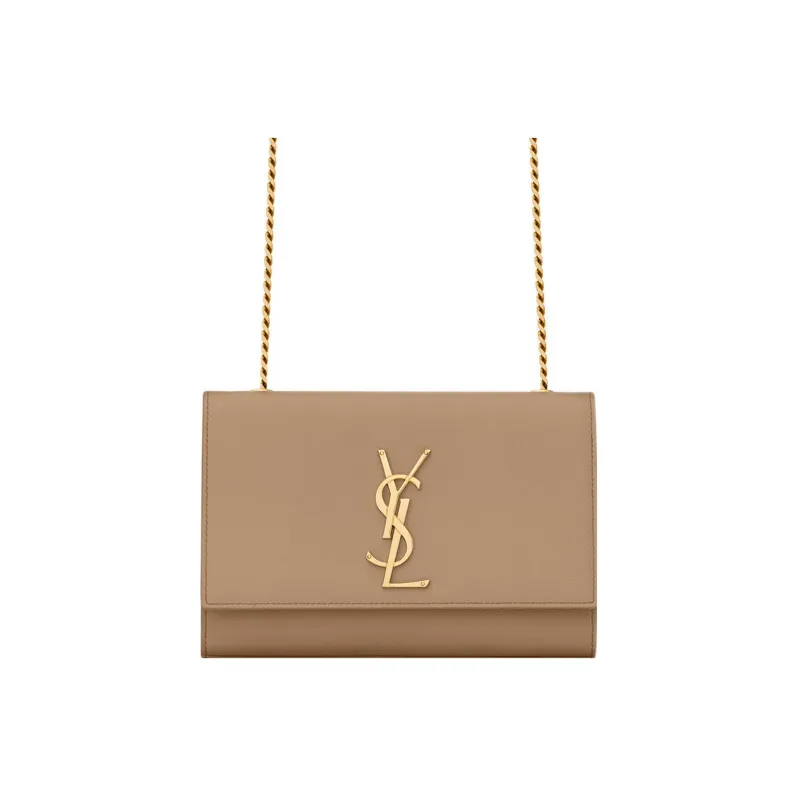 SAINT LAURENT KATE Calfskin Shoulder Bag Crossbody Bag Small Size Women's Taupe-0