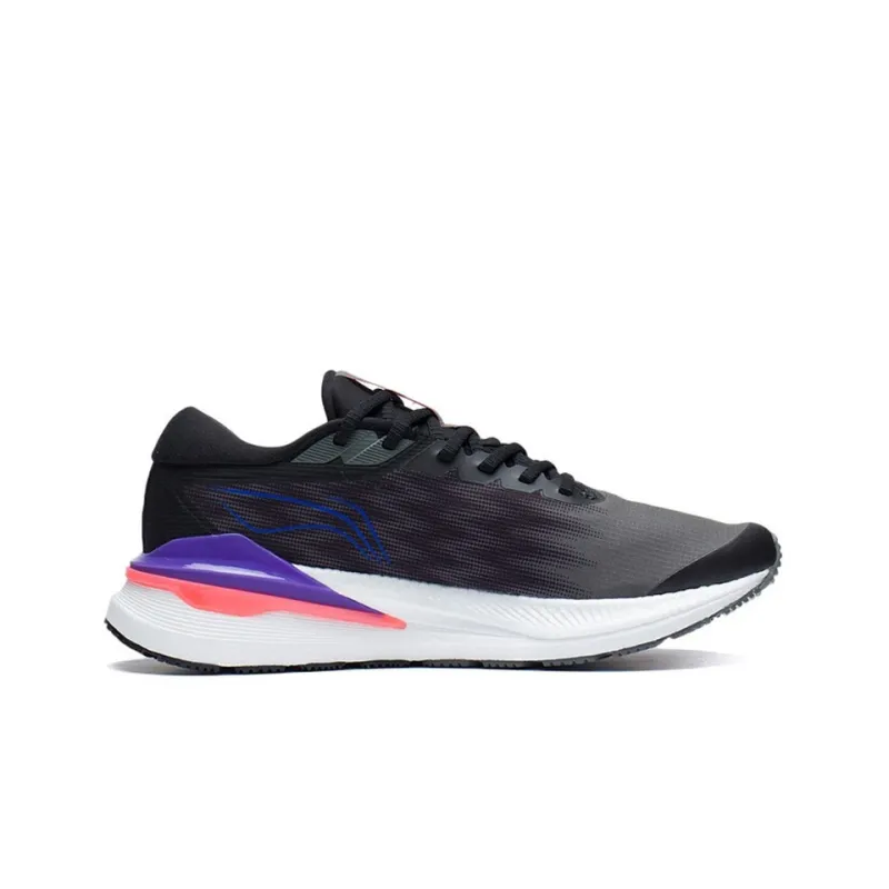 LiNing Light Cushioning Anti-Slip And Wear-Resistant Breathable Rebound Low-Top Running Shoes Men's Black Purple-1