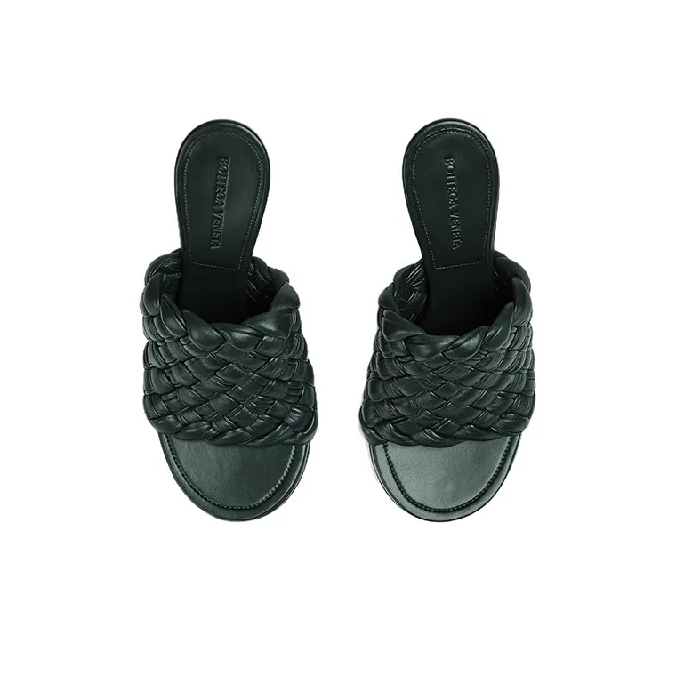 Bottega Veneta Dot Wave Intreccio Pleated Mules Women's-3