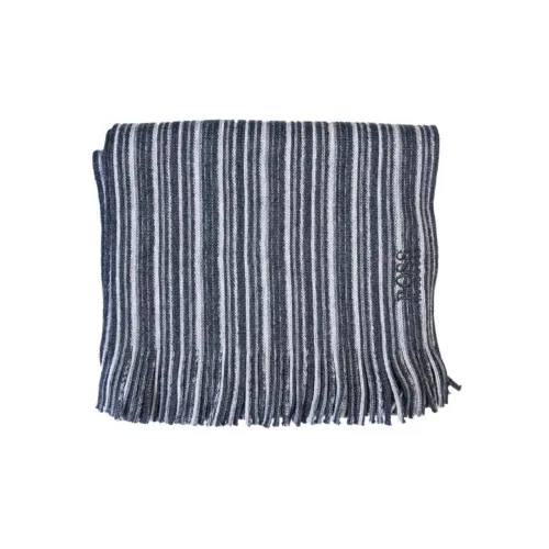 HUGO BOSS Knit Scarf Unisex Charcoal Gray