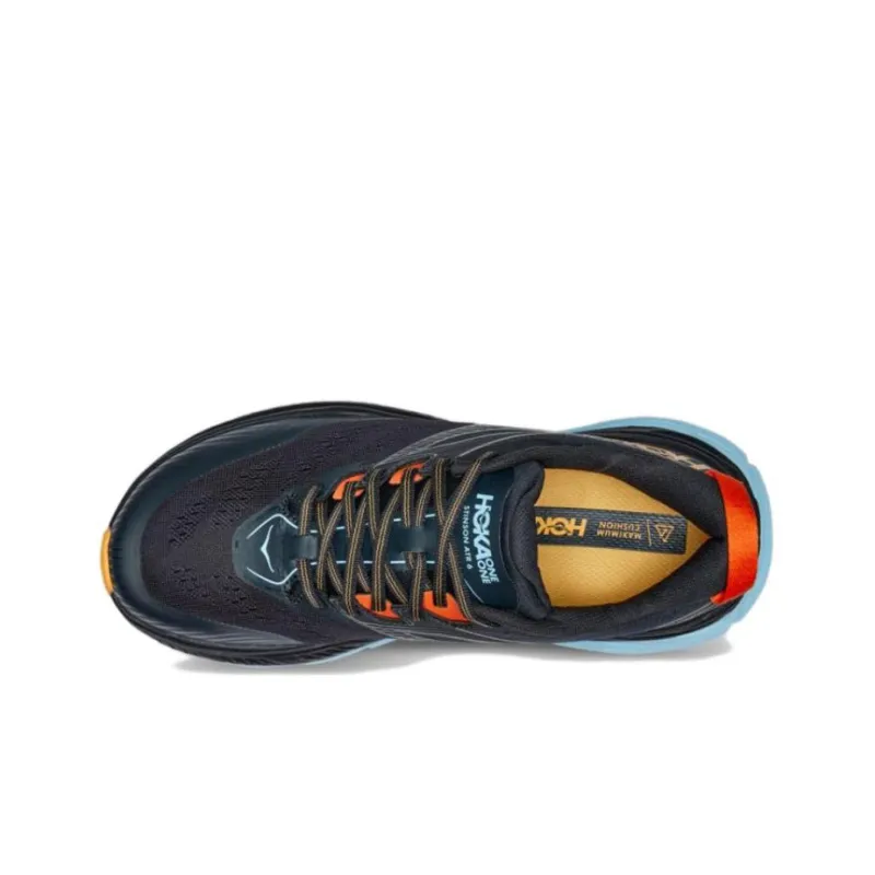 HOKA ONE ONE Stinson ATR 6 Running Shoes Men Low Top Black/Blue/Orange-2