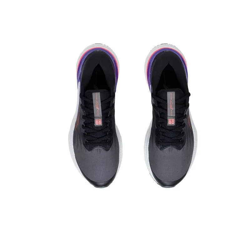 LiNing Light Cushioning Anti-Slip And Wear-Resistant Breathable Rebound Low-Top Running Shoes Men's Black Purple-3