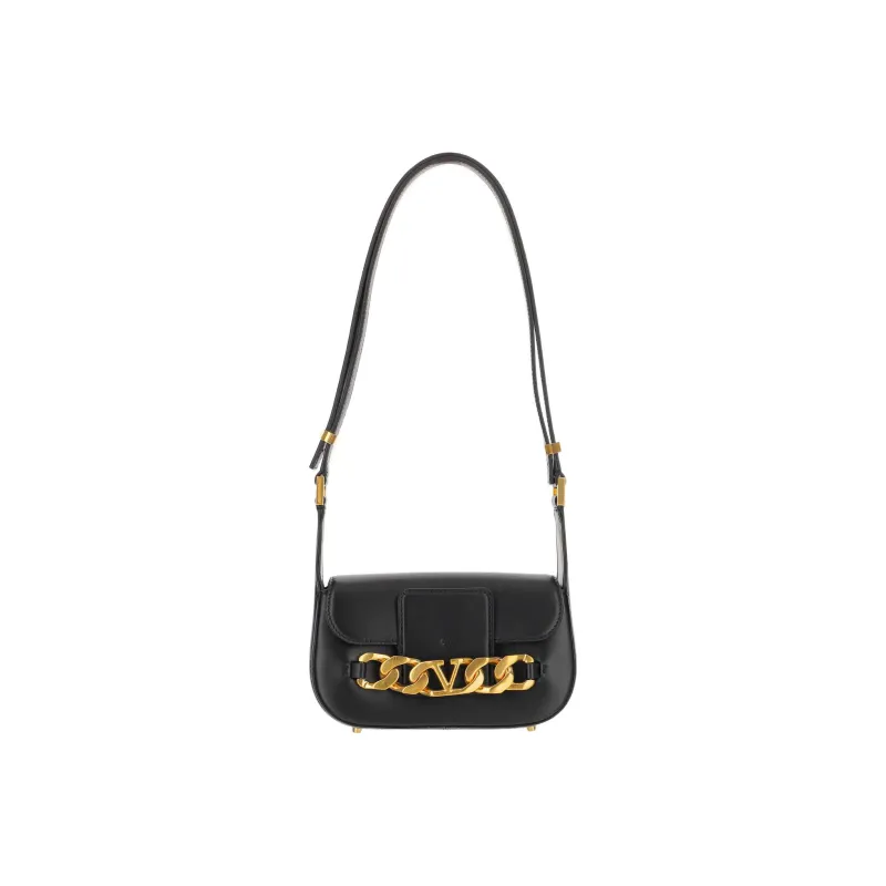 Valentino Vlogo Calfskin Messenger Bag Shoulder Bag Crossbody Bag Women's Black-1