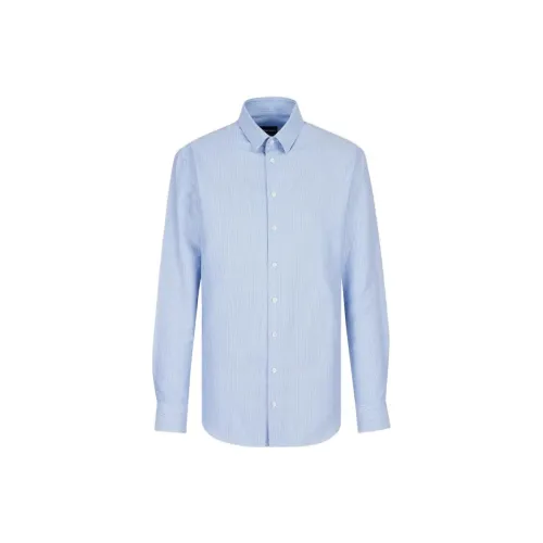 GIORGIO ARMANI Shirts Men Light Blue