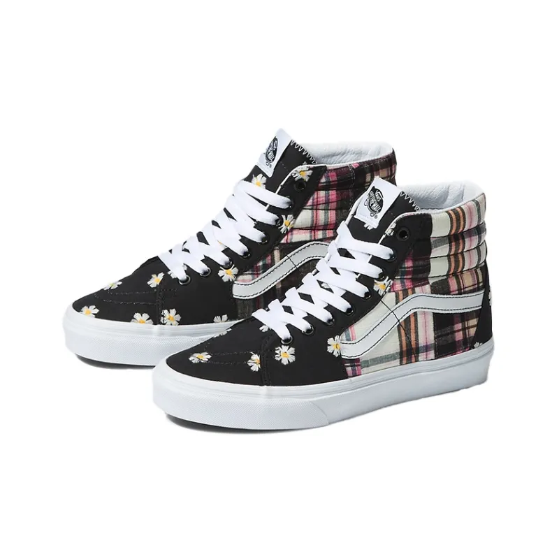 Vans SK8 HI 'Black White Pink'-2