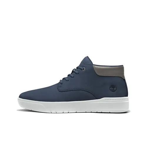 Timberland Seneca Bay Chukka Anti-Slip Wear-Resistant Mid-Top Skateboard Shoes Blue