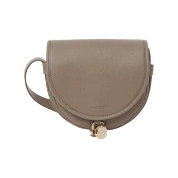 See By Chloe Small Grain Cow Leather Saddle Bag, Crossbody Bag, Shoulder Bag Women's Motti Gray