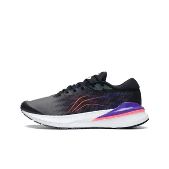 LiNing Light Cushioning Anti Slip And Wear Resistant Breathable Rebound Low Top Running Shoes Men's Black Purple