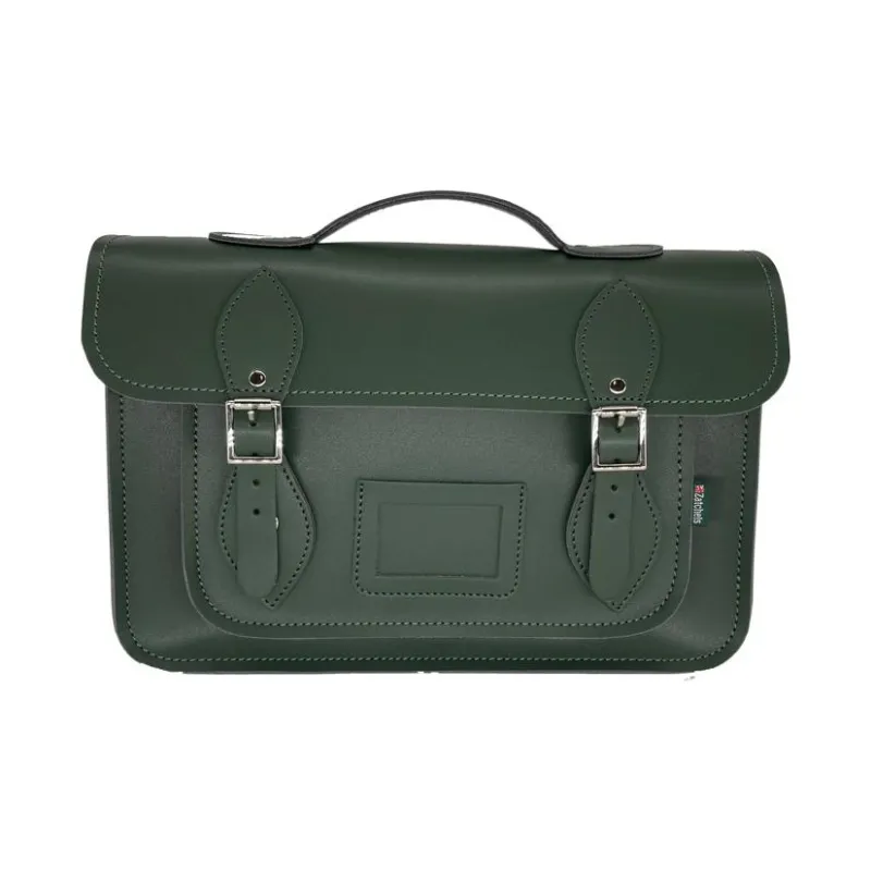 Zatchels Cow Leather Satchel Bag, Shoulder Bag, Crossbody Bag, Handbag Large Size Women's Ivy Green-0