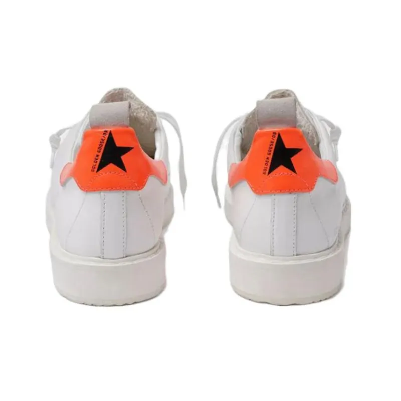 Golden Goose GGDB Starter Stylish Skateboarding Shoes Men's White Orange-3