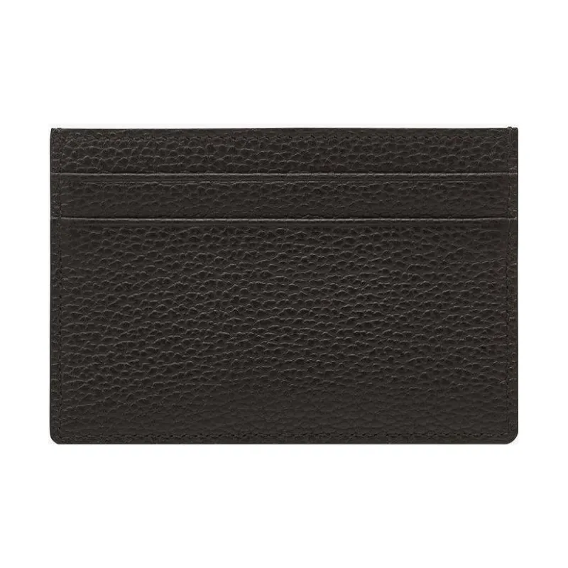 MCM Tech Embossed Leather Card Holder Card Holder Mini Men's Black-1