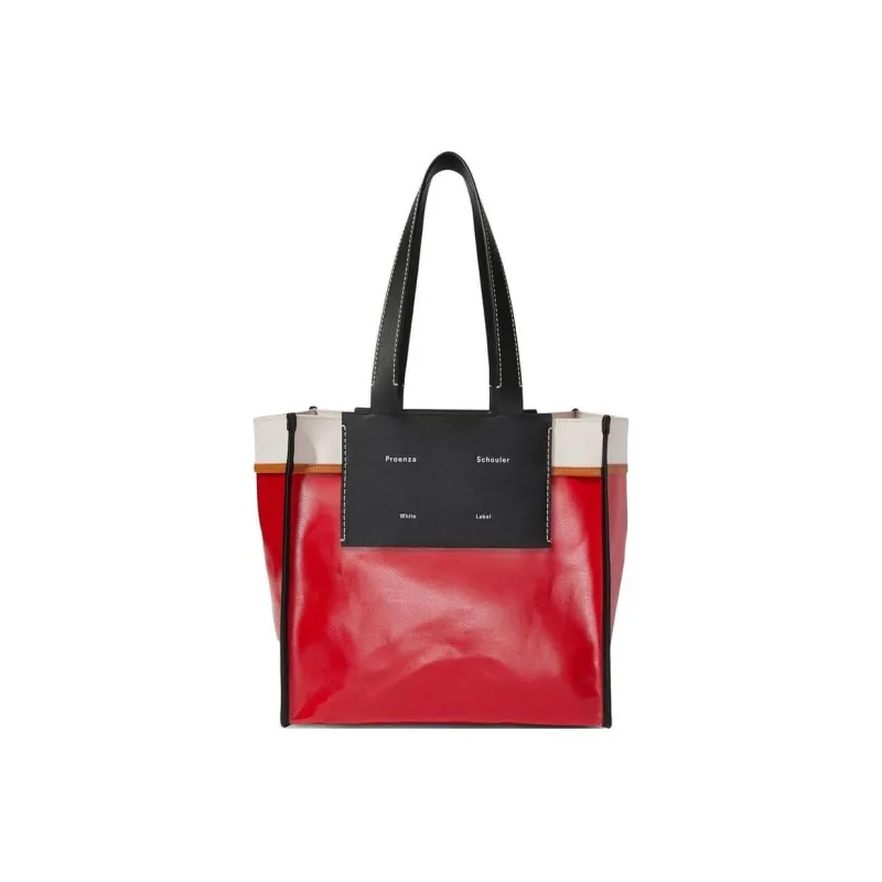PROENZA SCHOULER Coated Finish Calfskin Tote Bag Shopping Bag Handbag Women's Black/Red-0