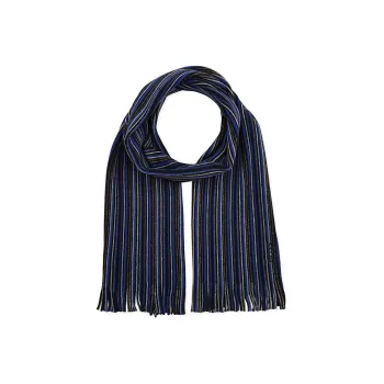 HUGO BOSS Knit Scarves Men Black/Blue