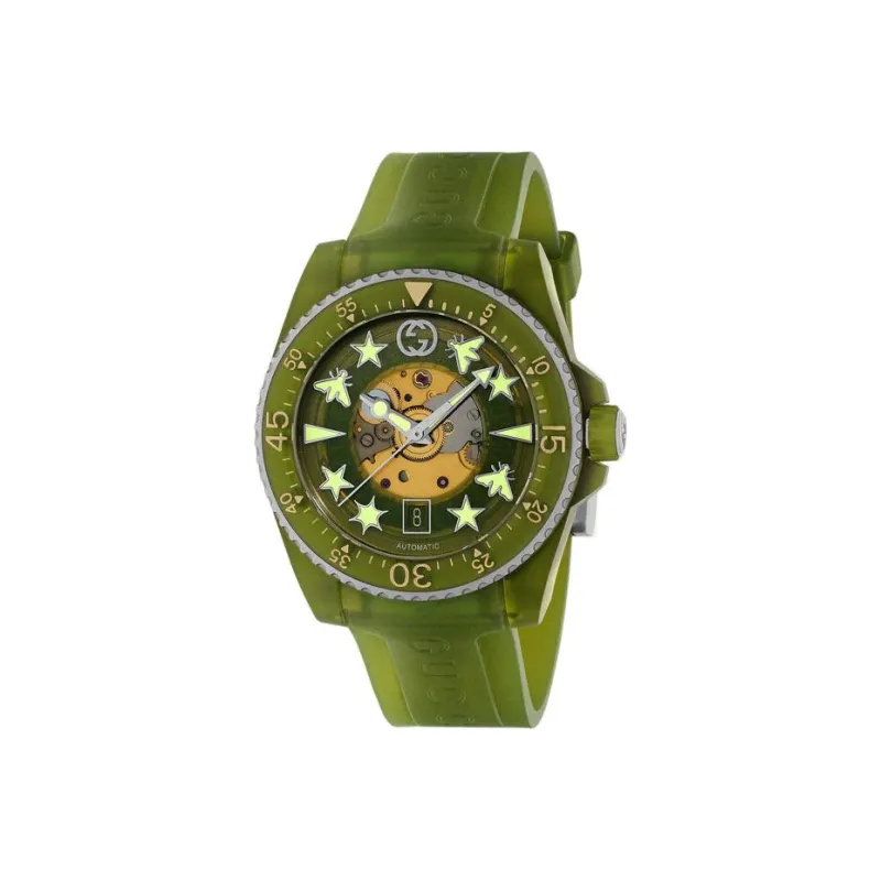 GUCCI Dive Collection Wrist Watch Automatic Mechanical Movement PC Plastic Strap 40mm Green Dial Men's Watches-1