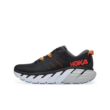 HOKA ONE ONE Gaviota 3 Cushioning Anti-Slip And Wear-Resistant Low-Top Running Shoes Men's Black Red Loose Fit