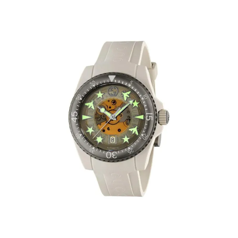 GUCCI Dive Collection Wrist Watch Automatic Mechanical Movement PC Plastic Strap Gray Dial Men's-1