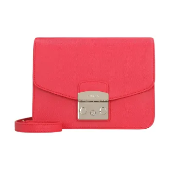 Furla Leather Crossbody Bag, Shoulder Bag Small Size Women's Red