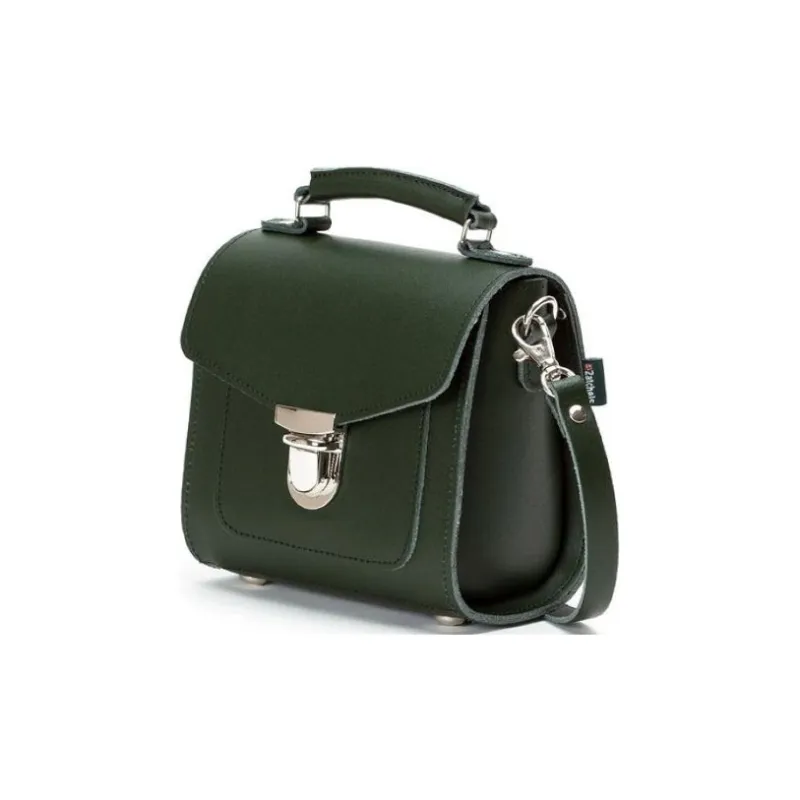 Zatchels Cow Leather Handbag Shoulder Bag Crossbody Bag Medium Size Women's Green-1