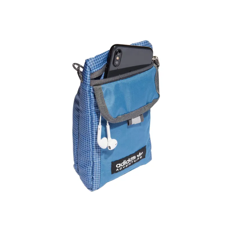 Adidas Originals Recycled Polyester Sports Bag, Cell Phone Pouch, Shoulder Bag, Crossbody Bag Unisex Blue-3