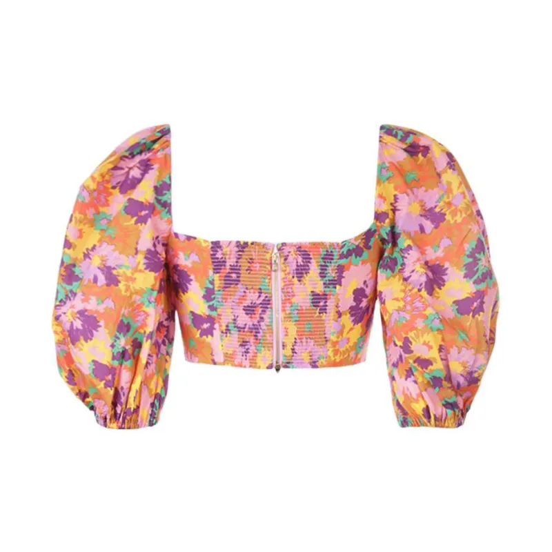 Zimmermann Violet Twist Crop Top-1