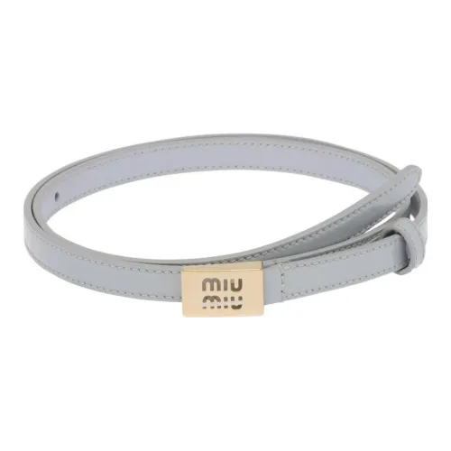 MIU MIU Leather Belts Women's Light Blue