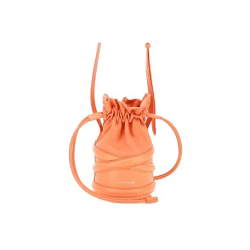 Alexander McQueen THE CURVE BAG Cow Leather Bucket Bags Shoulder Bag Crossbody Bag Women's Orange