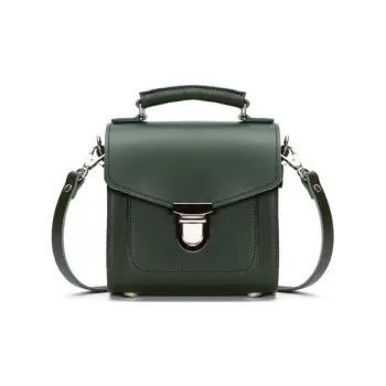 Zatchels Cow Leather Handbag Shoulder Bag Crossbody Bag Medium Size Women's Green