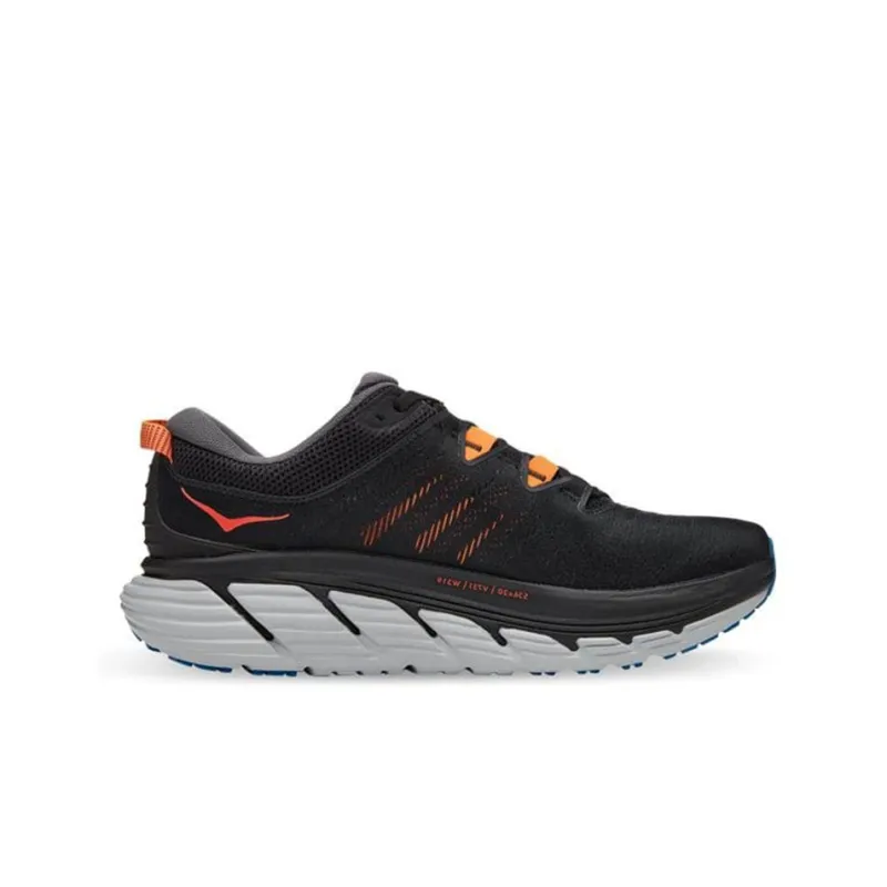 HOKA ONE ONE Gaviota 3 Cushioning Anti-Slip And Wear-Resistant Low-Top Running Shoes Men's Black Red Loose Fit-1