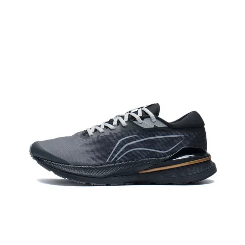 LINING Light Running Shoes Men Low-Top Stone Ash Gray/Black