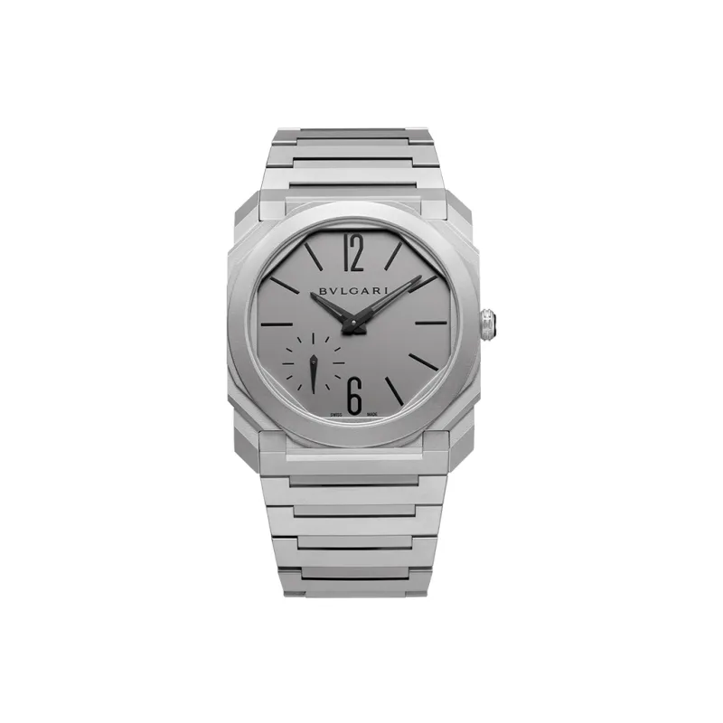 BVLGARI OCTO Collection Wrist Watch Automatic Mechanical Movement Titanium Strap Gray Dial Men's-0