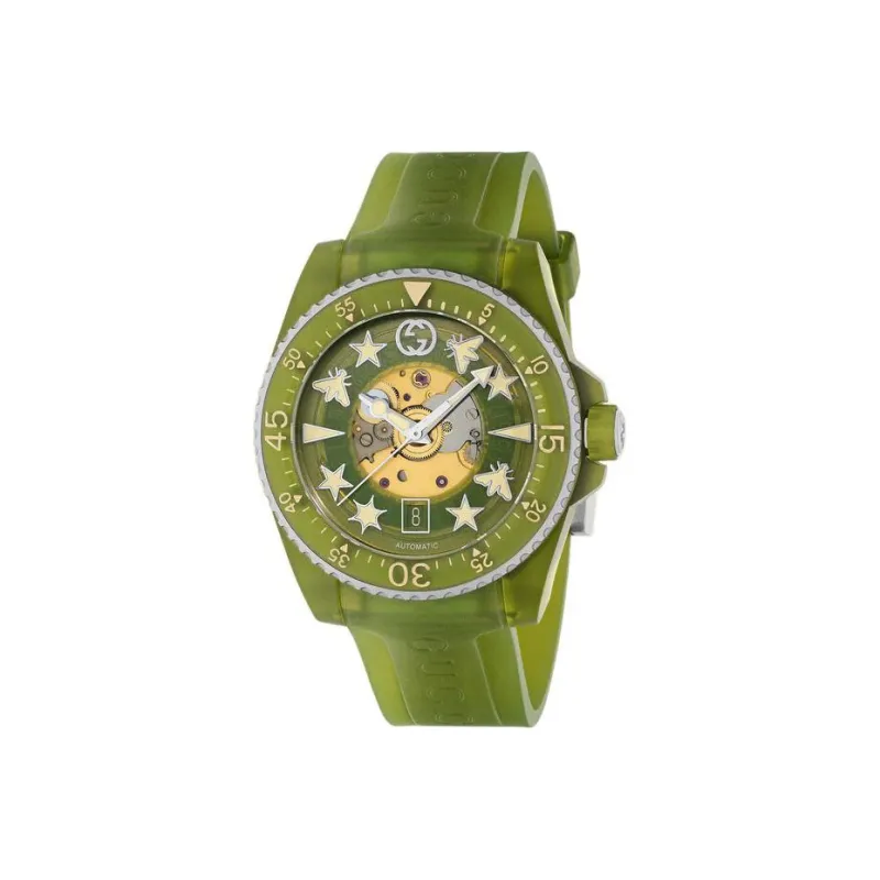 GUCCI Dive Collection Wrist Watch Automatic Mechanical Movement PC Plastic Strap 40mm Green Dial Men's Watches-0