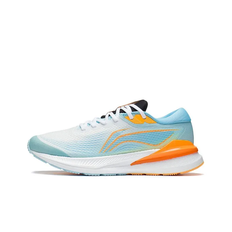 LiNing Light Cushioning Low Top Running Shoes Men's Blue Orange-0