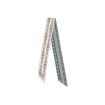 HERMES Rosace Twilly Mulberry Silk Scarves Women's Beige