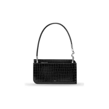 IAB Cow Leather Shoulder Bag Handbag Regular Women's Night Black/Green/AP Green