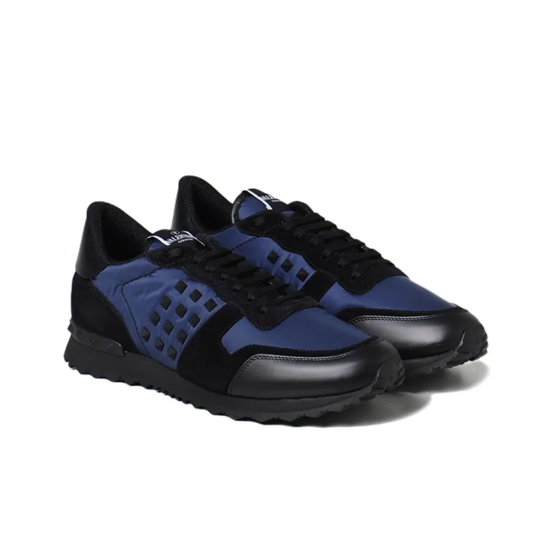 Valentino Rockrunner Abrasion Resistant Low Top Casual Shoes Men's Black Blue-4