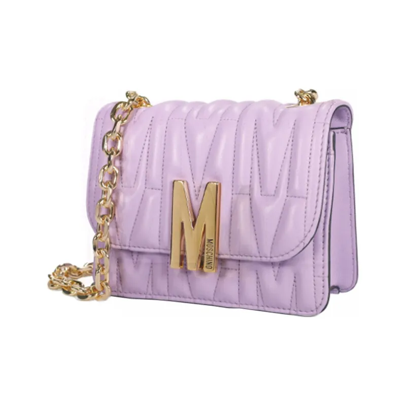MOSCHINO Sheepskin Crossbody Bag Shoulder Bag Women's Light Purple-2
