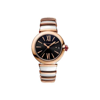 BVLGARI Wrist Watch Automatic Mechanical Movement Stainless Steel 18K Rose Gold Strap Black Dial Women's Watch