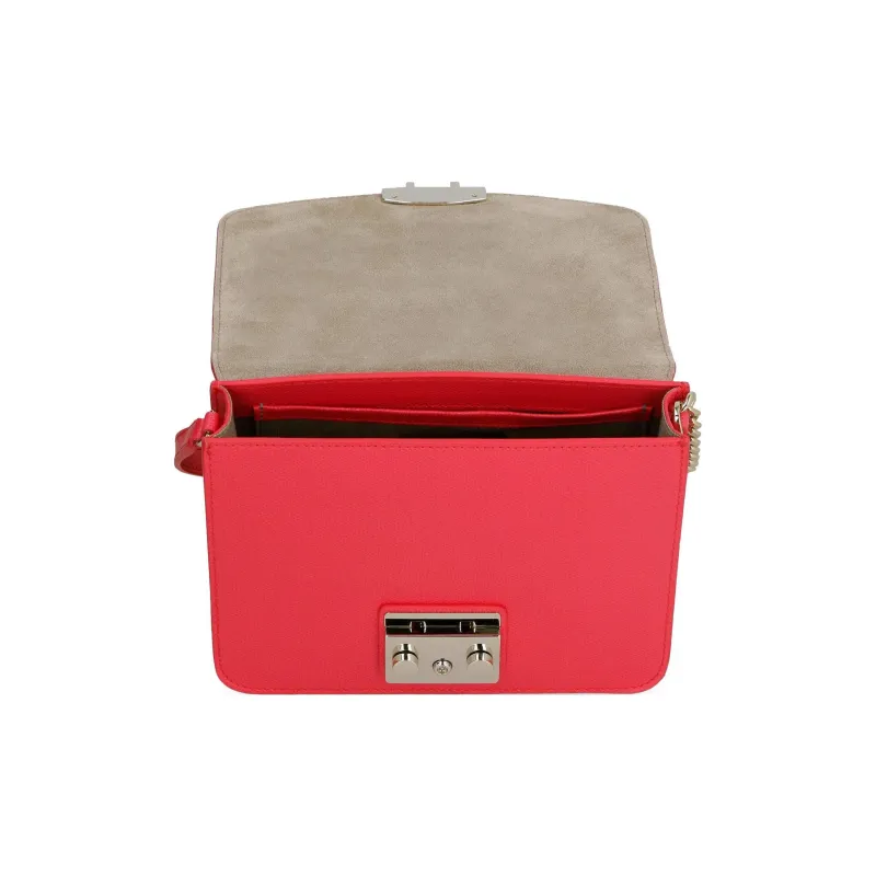 Furla Leather Crossbody Bag, Shoulder Bag Small Size Women's Red-2