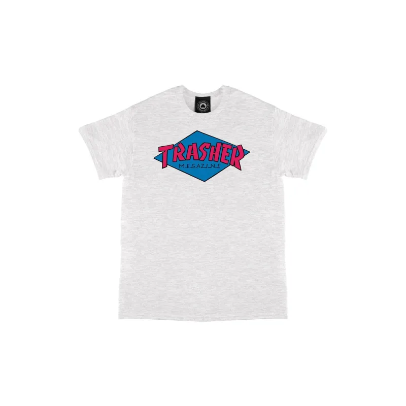 Thrasher Crew Neck Fitted Straight Short-Sleeved T-Shirt Men's Gray-0