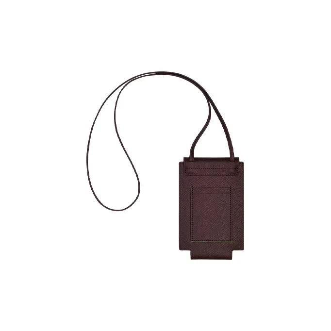 LONGCHAMP Le Pliage Green Cow Leather Shoulder Bag, Crossbody Bag, Cell Phone Pouch Regular Men's Deep Red-2