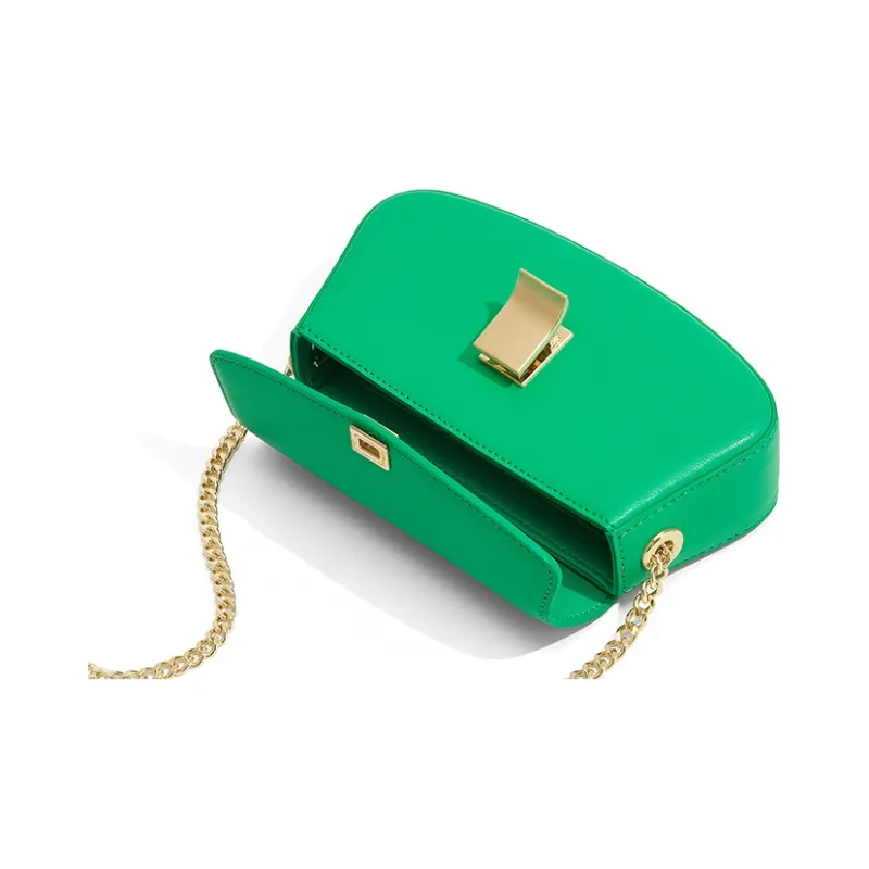 Gong Xuan Cow Leather Dome Bag Crossbody Bag Trumpets Women's Mint Green-5