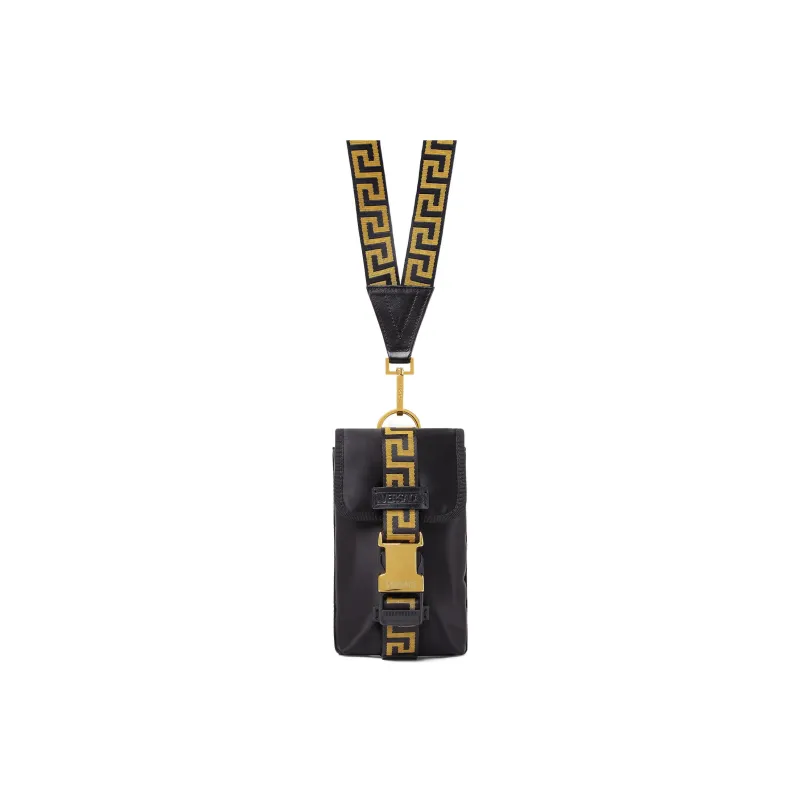 FANSIZHE VERSACE Cow Leather Decoration Cell Phone Pouch Clutch Mini Men's Black-0