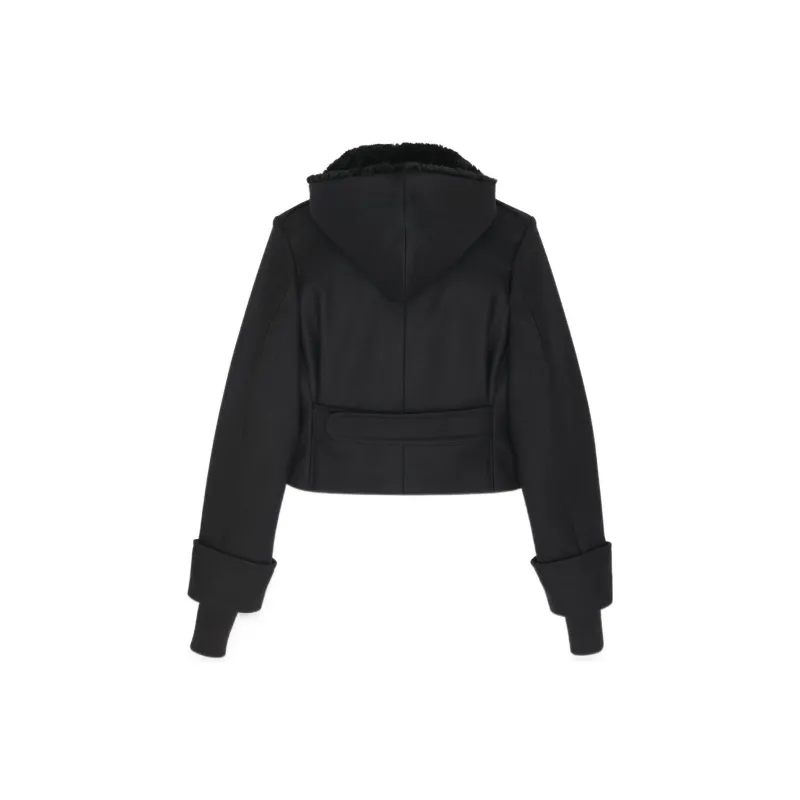 SAINT LAURENT Button Detailed Cropped Coat-3