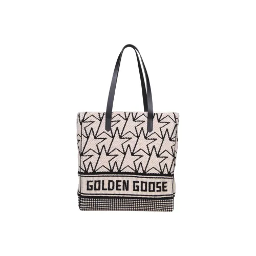 Golden Goose Cotton Tote Bag Shopping Bag Handbag Shoulder Bag Women's Black/White