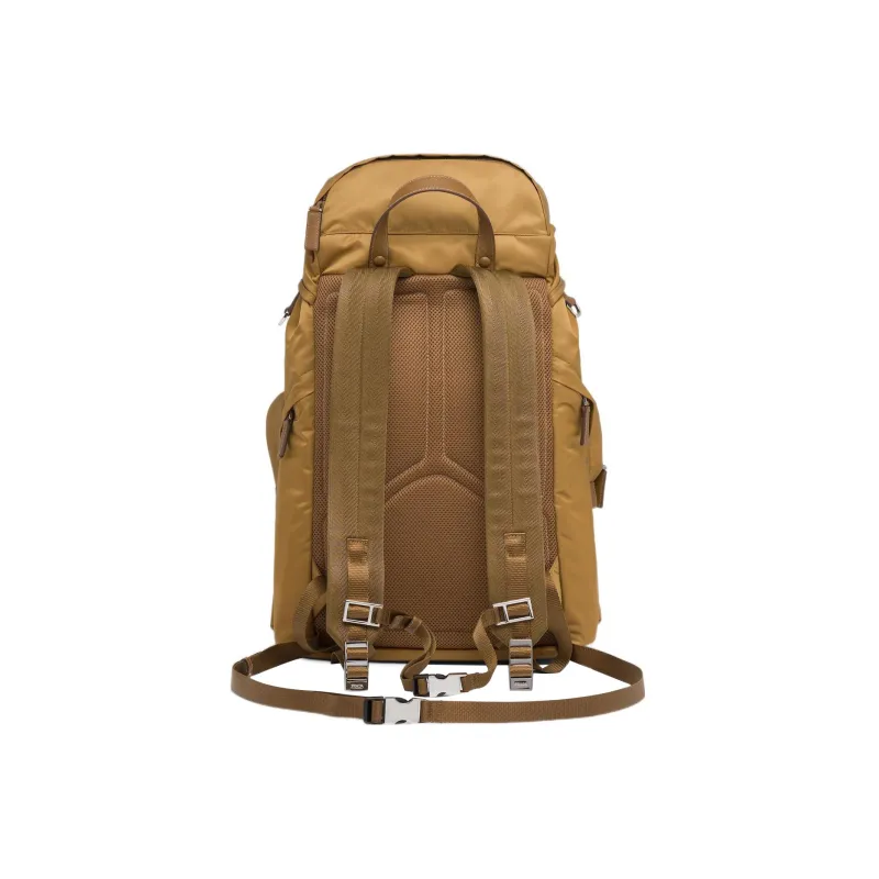 PRADA Recycled Nylon Saffiano Leather Backpack Regular Men's Khaki-1
