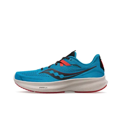 Saucony Ride 15 Running Shoes Men Low-Top Blue/White/Red/Black